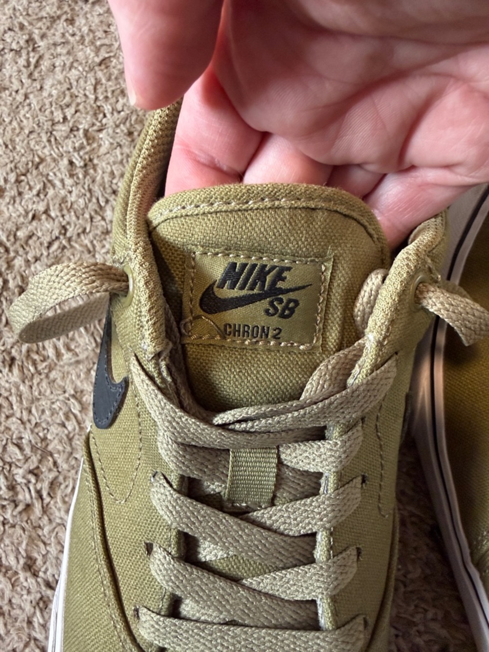 Men's Nike SB Olive Canvas Shoes - Picture 7 of 7